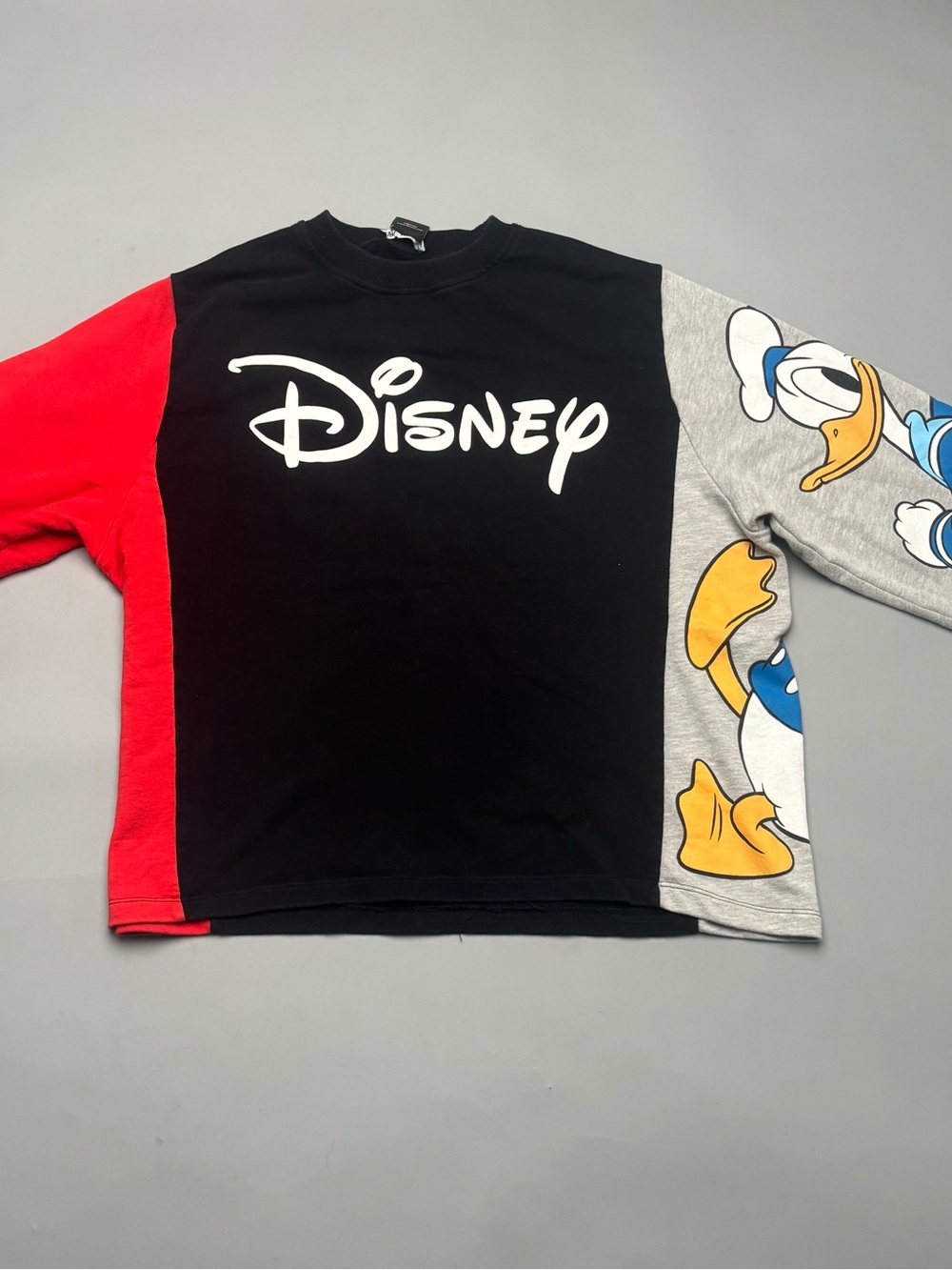 ZaraXDisney Donald Duck Colorblock Sweatshirt - Black, Red, Gray